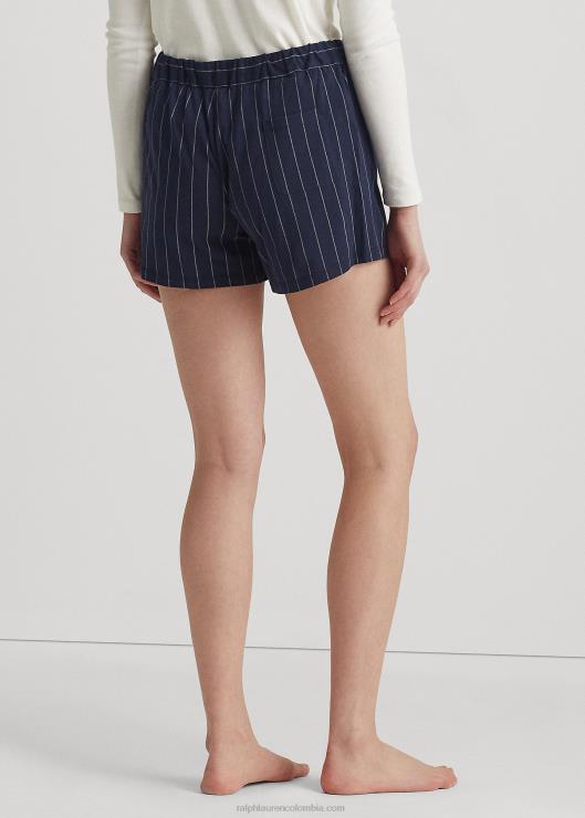 short de dormir de mezcla de algodón a rayas mujer raya azul marino Ralph Lauren 2XR2V4223