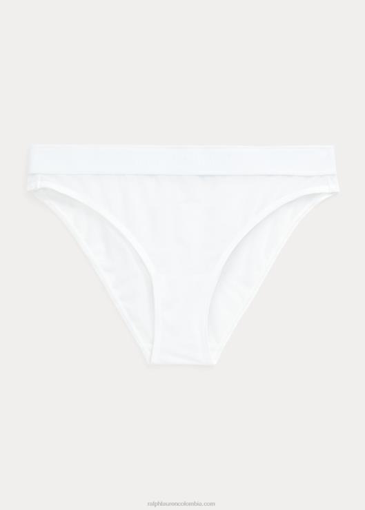 braguita de bikini de malla de tiro bajo mujer nube blanca Ralph Lauren 2XR2V3374