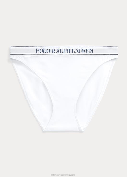braguitas de bikini con logo repetido mujer nube blanca Ralph Lauren 2XR2V3378