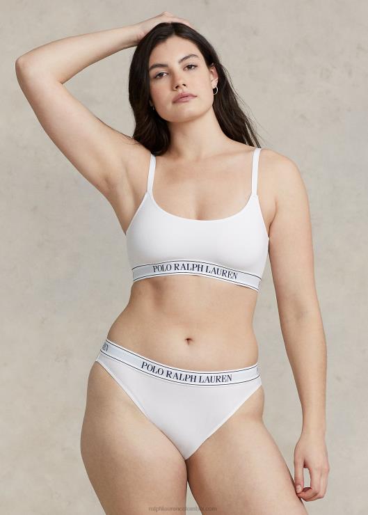 braguitas de bikini con logo repetido mujer nube blanca Ralph Lauren 2XR2V3378