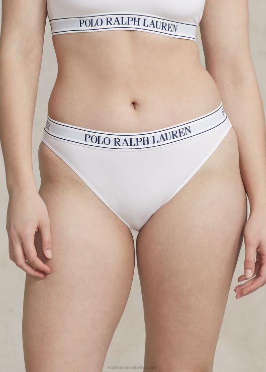 braguitas de bikini con logo repetido mujer nube blanca Ralph Lauren 2XR2V3378