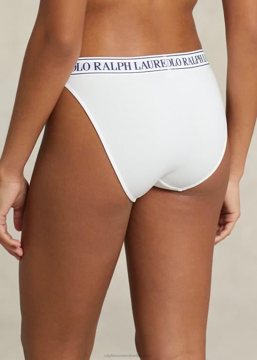 braguitas de bikini con logo repetido mujer nube blanca Ralph Lauren 2XR2V3378