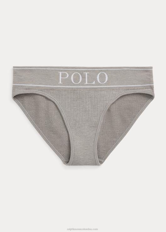 calzoncillo moderno sin costuras con logo mujer cuero gris Ralph Lauren 2XR2V3370