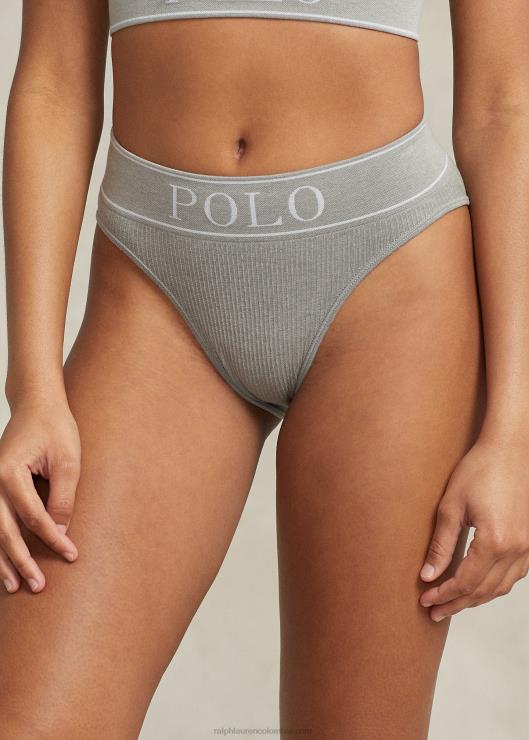 calzoncillos de talle alto sin costuras con logo mujer cuero gris Ralph Lauren 2XR2V3371