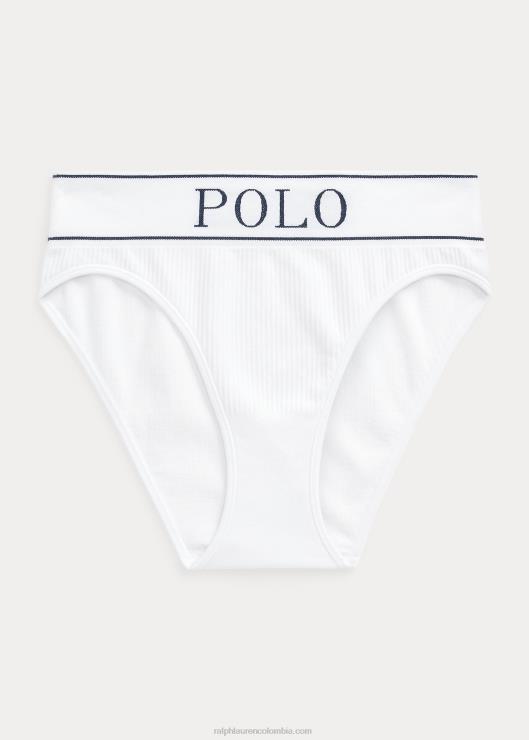 calzoncillos de talle alto sin costuras con logo mujer nube blanca Ralph Lauren 2XR2V3382