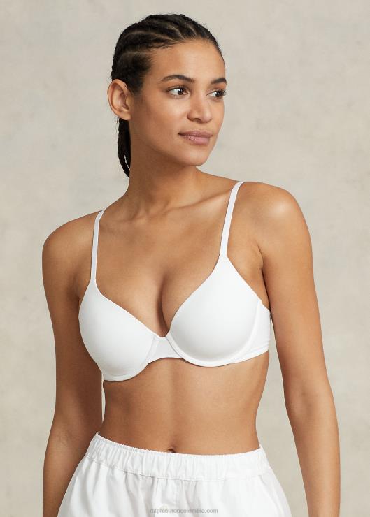 sujetador tipo camiseta de mezcla de algodón elástico mujer nube blanca Ralph Lauren 2XR2V3379