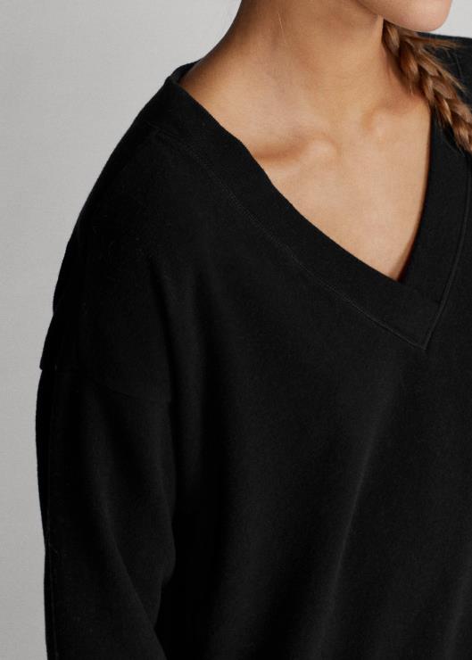 jersey con cuello en V mujer negro Ralph Lauren 2XR2V3770