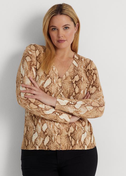 cárdigan con estampado de piel de serpiente mujer crema multi Ralph Lauren 2XR2V4768
