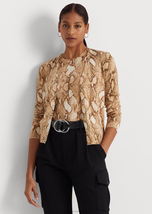 cárdigan con estampado de piel de serpiente mujer crema multi Ralph Lauren 2XR2V4878