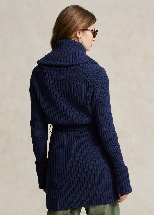 cárdigan de canalé con cuello esmoquin mujer Marina de Newport Ralph Lauren 2XR2V3038