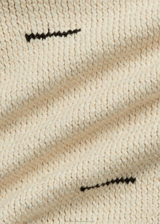 cárdigan tejido a mano de lino y algodón con flecos mujer crema/negro Ralph Lauren 2XR2V3619