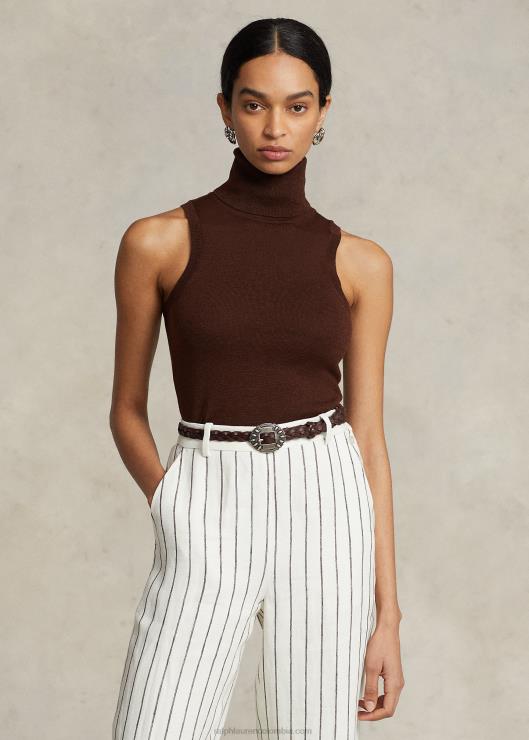 cuello alto sin mangas de lana mujer chocolate Cafe Ralph Lauren 2XR2V3160