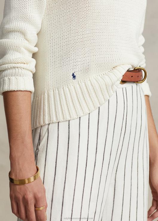 jersey de algodón con cuello redondo mujer blanco Ralph Lauren 2XR2V3199