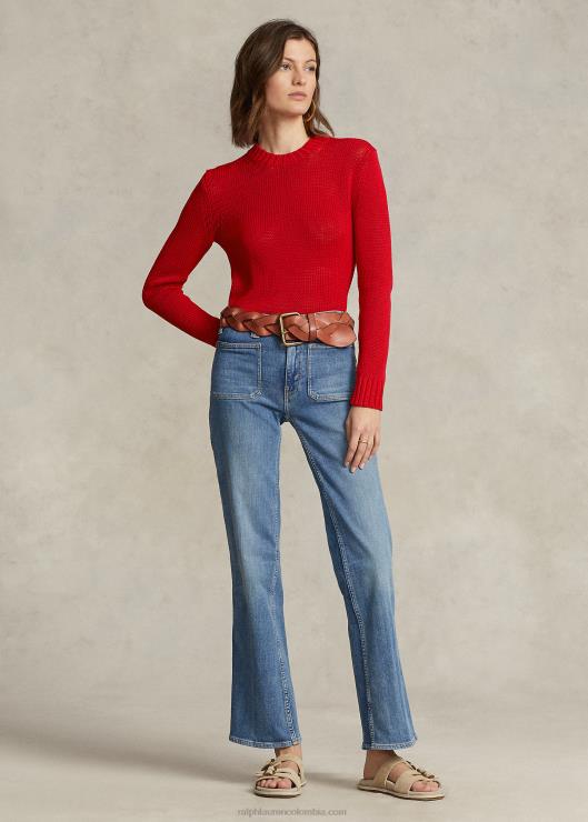 jersey de algodón con cuello redondo mujer rojo Ralph Lauren 2XR2V3198