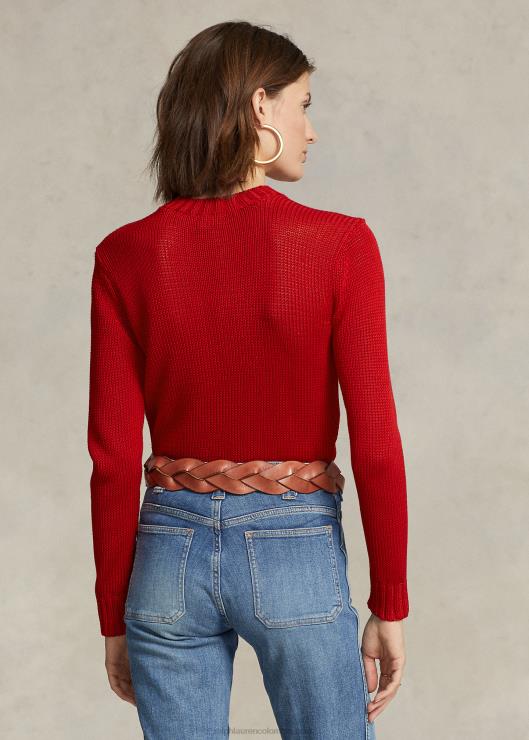 jersey de algodón con cuello redondo mujer rojo Ralph Lauren 2XR2V3198