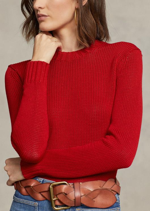 jersey de algodón con cuello redondo mujer rojo Ralph Lauren 2XR2V3198