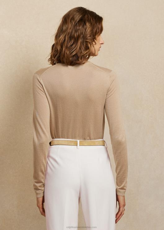 jersey de cachemir con cuello redondo mujer bronceado de lujo Ralph Lauren 2XR2V3448