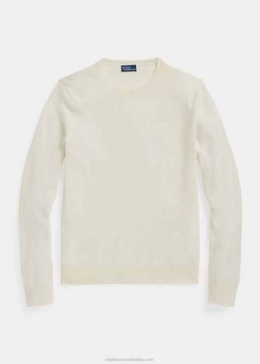 jersey de cachemir con cuello redondo mujer crema Ralph Lauren 2XR2V9180