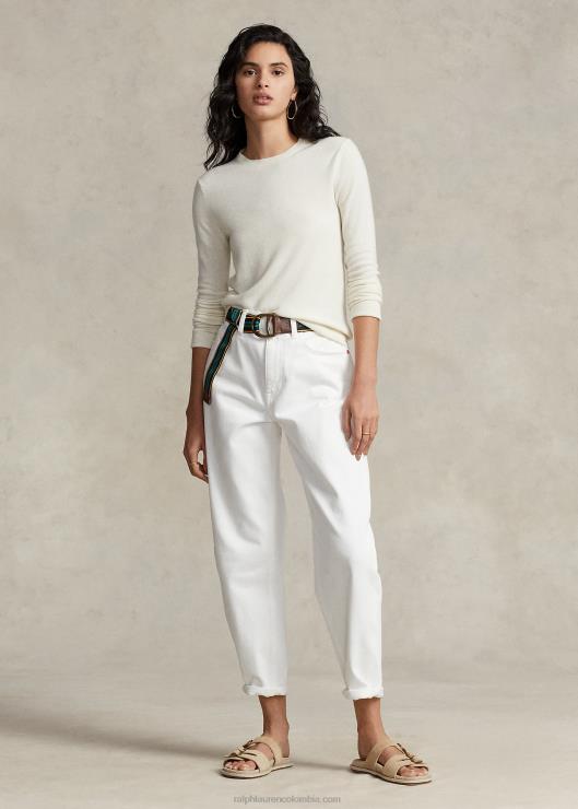 jersey de cachemir con cuello redondo mujer crema Ralph Lauren 2XR2V9180