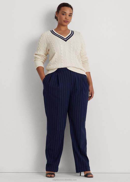 jersey de críquet tejido de ochos mujer crema mascarpone/azul marino Ralph Lauren 2XR2V4639