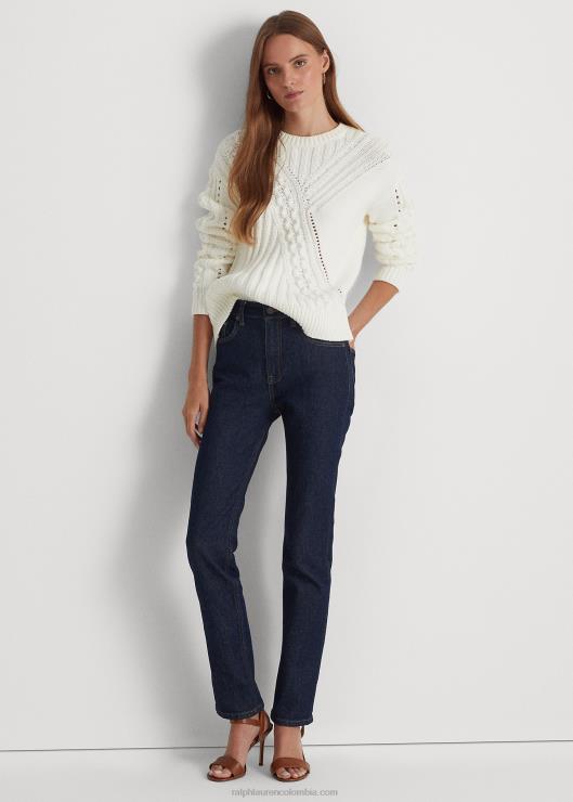 jersey de mezcla de algodón con cuello redondo mujer blanco Ralph Lauren 2XR2V9544