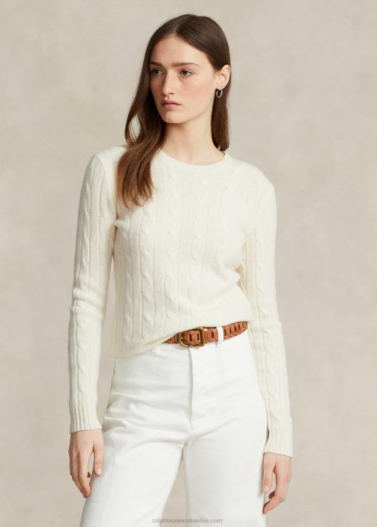jersey de ochos de cachemir mujer crema Ralph Lauren 2XR2V9113