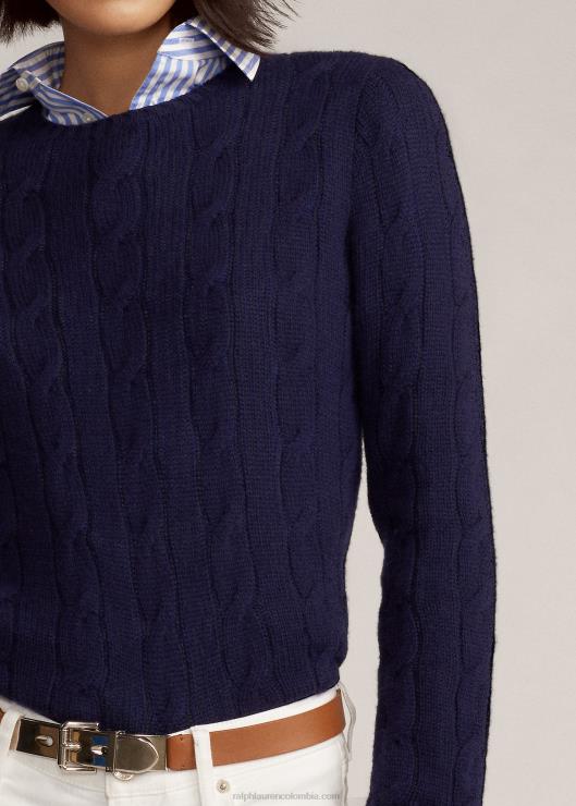 jersey de ochos de cachemir mujer marina de lujo Ralph Lauren 2XR2V9141