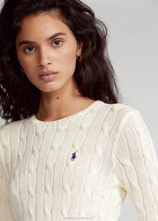 jersey de ochos slim fit mujer crema Ralph Lauren 2XR2V3360