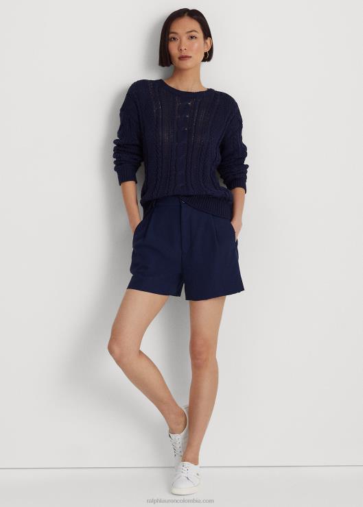 jersey de punto de aran mujer azul marino refinado Ralph Lauren 2XR2V4857