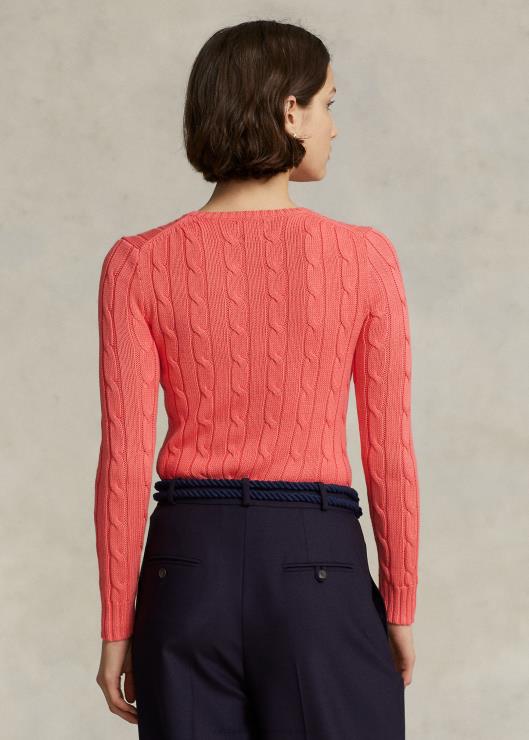 jersey de punto de ochos con cuello redondo mujer coral rubí Ralph Lauren 2XR2V9092