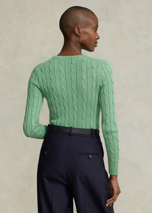 jersey de punto de ochos con cuello redondo mujer interior verde Ralph Lauren 2XR2V9088