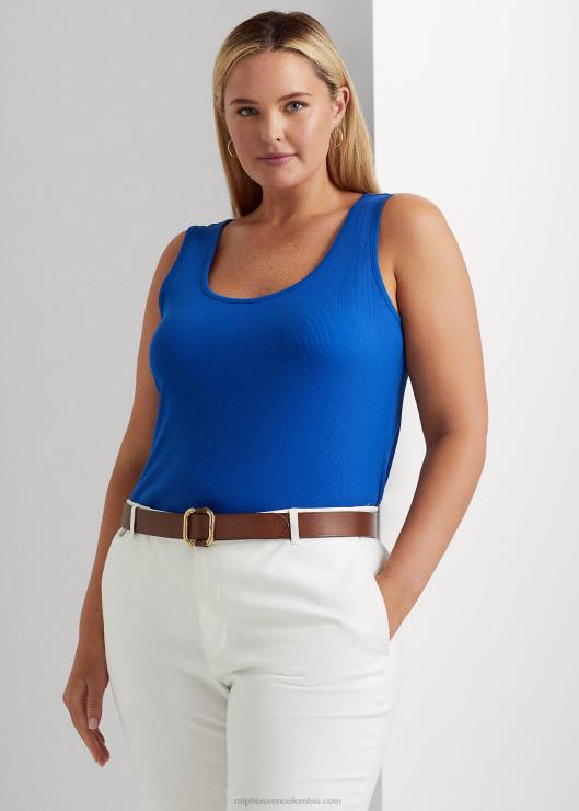 camiseta sin mangas de algodón elástico mujer saturno azul Ralph Lauren 2XR2V4523