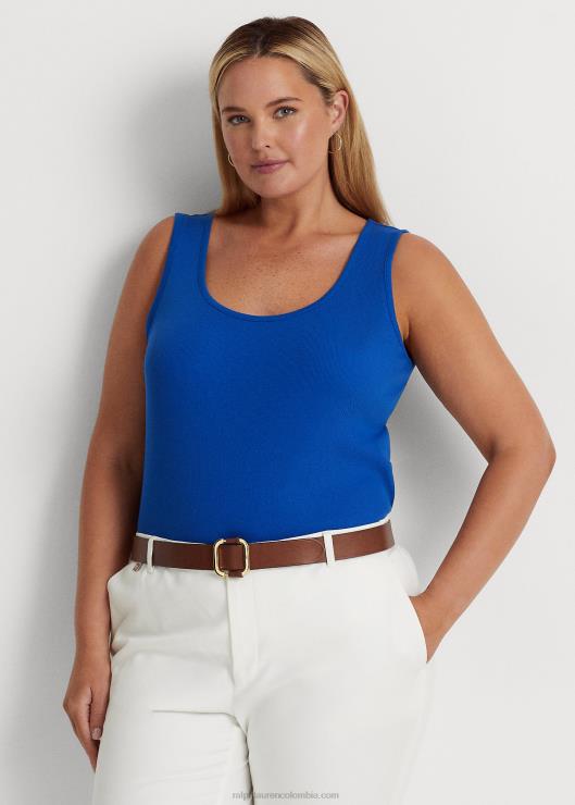 camiseta sin mangas de algodón elástico mujer saturno azul Ralph Lauren 2XR2V4523
