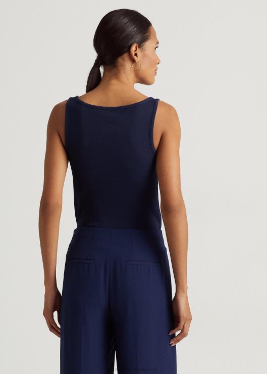 camiseta sin mangas en mezcla de algodón mujer azul marino refinado Ralph Lauren 2XR2V3829