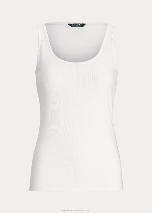 camiseta sin mangas en mezcla de algodón mujer blanco Ralph Lauren 2XR2V3824