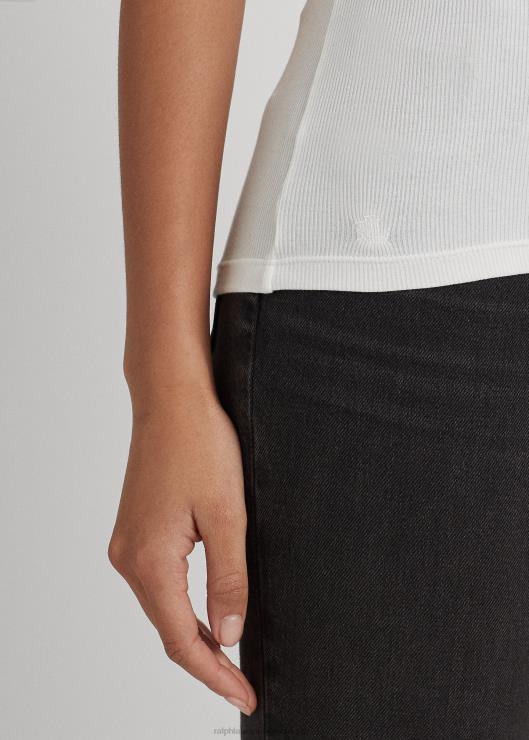 camiseta sin mangas en mezcla de algodón mujer blanco Ralph Lauren 2XR2V3824