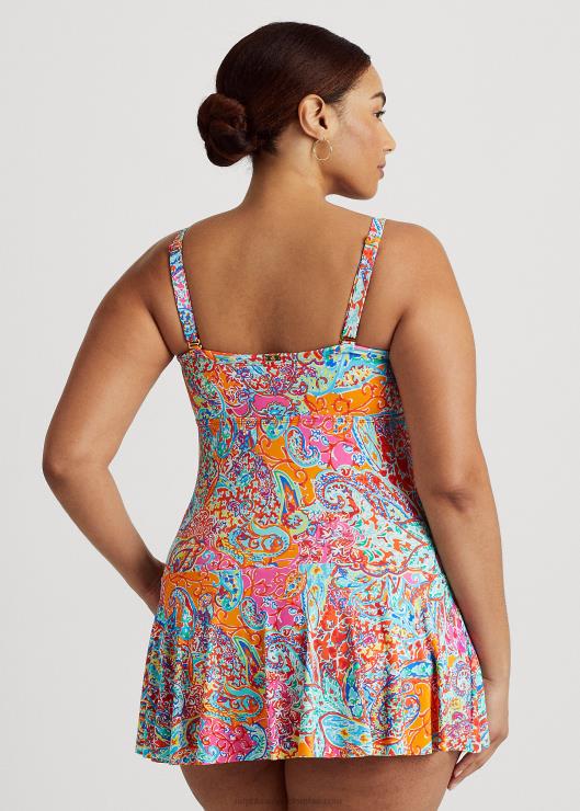 bañador bandeau retorcido estampado con falda mujer multi Ralph Lauren 2XR2V4582