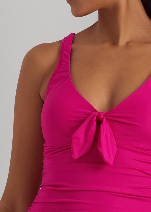 bañador con cuello redondo y lazo en la parte delantera mujer orquídea Ralph Lauren 2XR2V9435