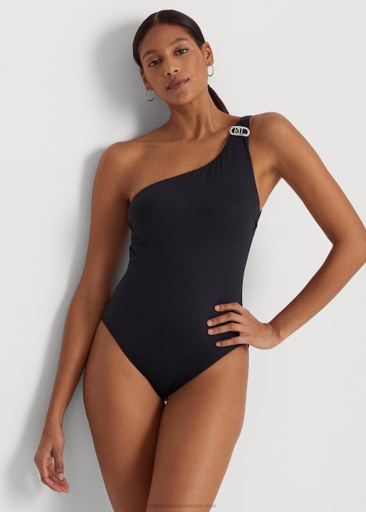 bañador de una pieza con logo pavé mujer negro Ralph Lauren 2XR2V4190