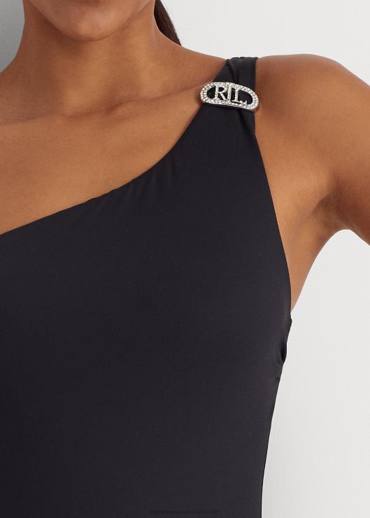 bañador de una pieza con logo pavé mujer negro Ralph Lauren 2XR2V4190
