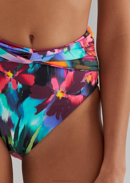 braguita de bikini floral de talle alto mujer multi Ralph Lauren 2XR2V9437