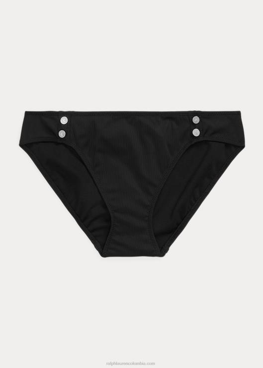 braguita de bikini hipster de canalé mujer negro Ralph Lauren 2XR2V4194