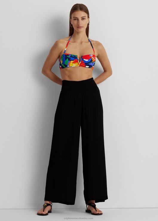 pantalones anchos fruncidos mujer negro Ralph Lauren 2XR2V4200