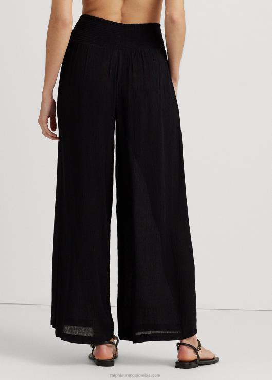 pantalones anchos fruncidos mujer negro Ralph Lauren 2XR2V4200
