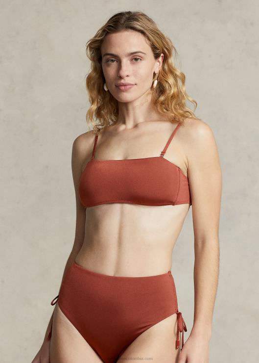 parte de arriba de bikini bandeau mujer tierra de siena Ralph Lauren 2XR2V3140