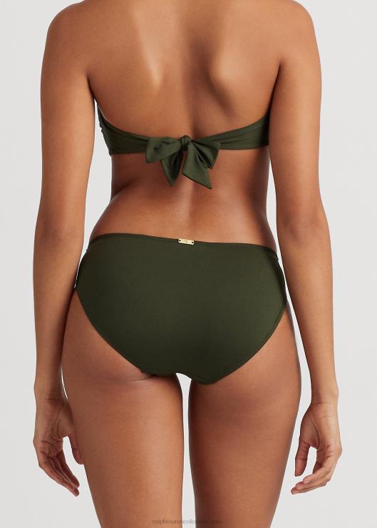 parte inferior de bikini hipster sólida mujer aceituna Ralph Lauren 2XR2V4146