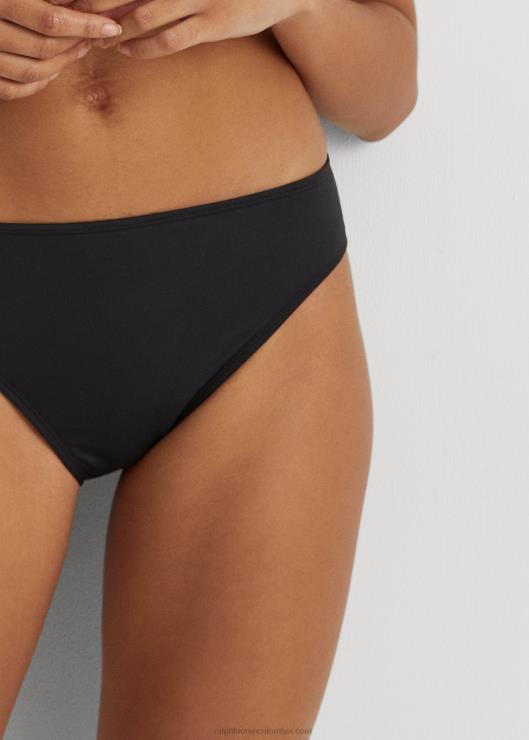 parte inferior de bikini hipster sólida mujer negro Ralph Lauren 2XR2V4204