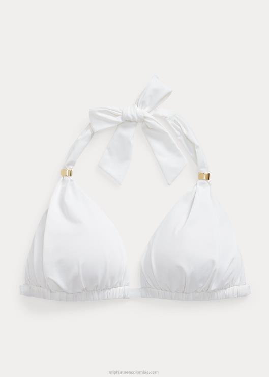 parte superior del bikini halter mujer blanco Ralph Lauren 2XR2V4210
