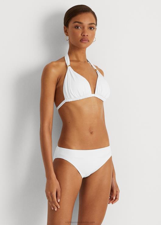 parte superior del bikini halter mujer blanco Ralph Lauren 2XR2V4210