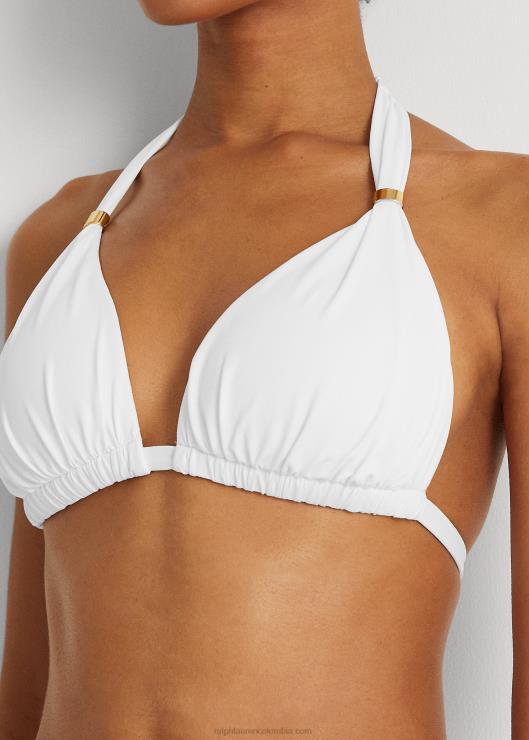 parte superior del bikini halter mujer blanco Ralph Lauren 2XR2V4210